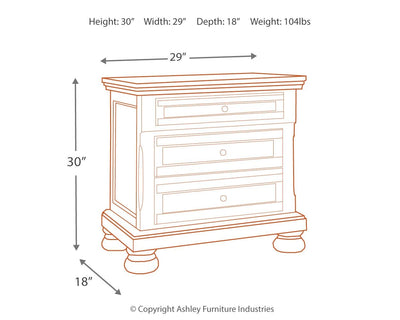 Flynnter - Medium Brown - Two Drawer Night Stand.