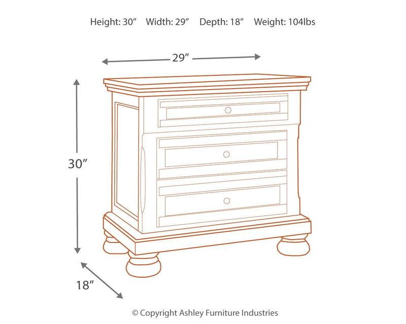 Flynnter - Medium Brown - Two Drawer Night Stand.