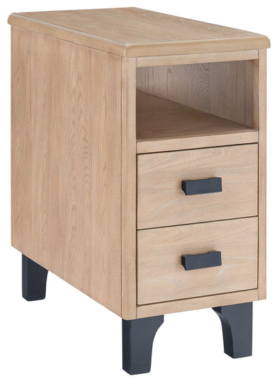 Freslowe - Light Brown / Black - Chair Side End Table - Open Cubby.