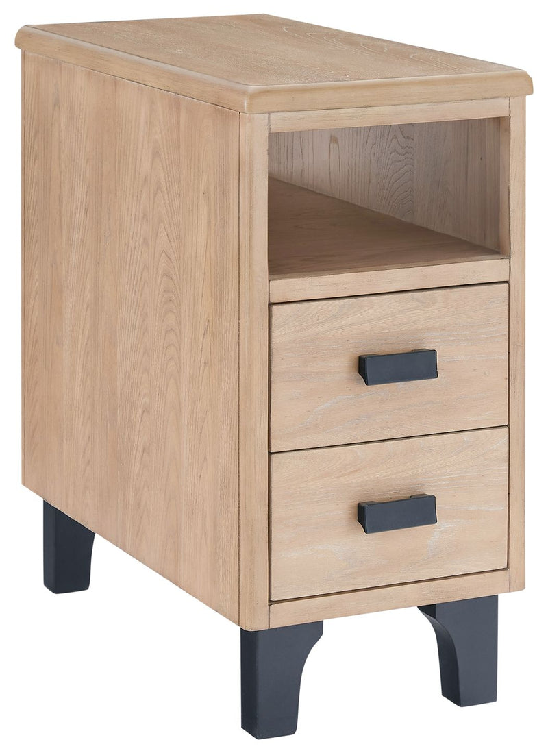 Freslowe - Light Brown / Black - Chair Side End Table - Open Cubby.