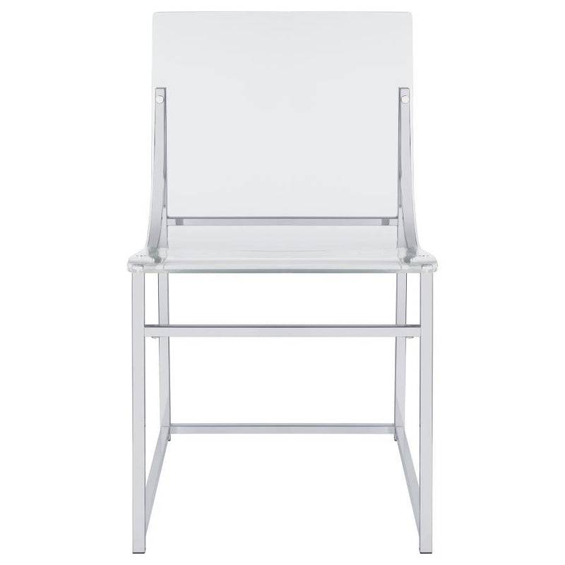 Acrylic - Dining Side Chair (Set of 2) - Clear And Chrome