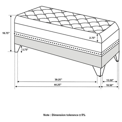 Barzini - Tufted Rectangular Trunk With Nailhead Black.