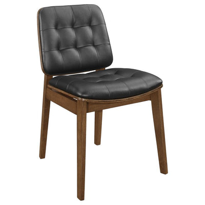 Redbridge - Tufted Back Side Chairs (Set of 2) - Natural Walnut and Black.