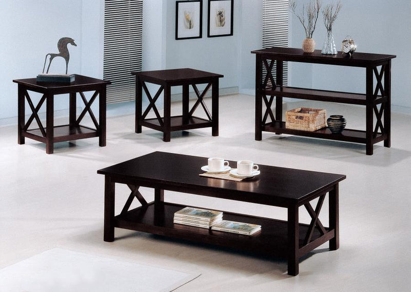 Rachelle - Sofa Table With 2-Shelf - Deep Merlot.