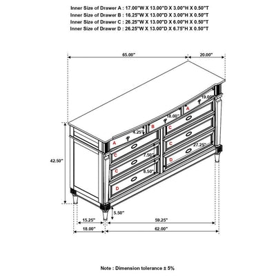 Alderwood - 9-Drawer Dresser - French Grey.