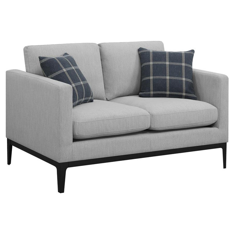 Apperson - Cushioned Back Loveseat - Light Gray - Grand Furniture GA