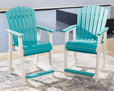 Eisely - Turquoise / White - Barstool (Set of 2).