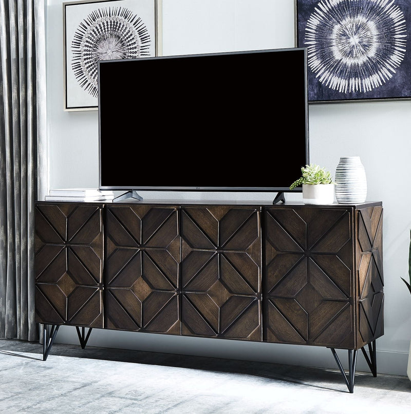 Chasinfield - Dark Brown - Extra Large TV Stand.