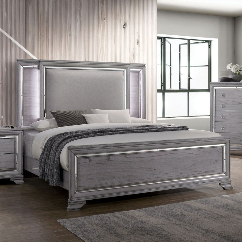 Alanis - Eastern King Bed - Light Gray