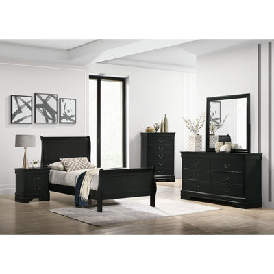 Louis Philippe - Twin Panel Bed - Black