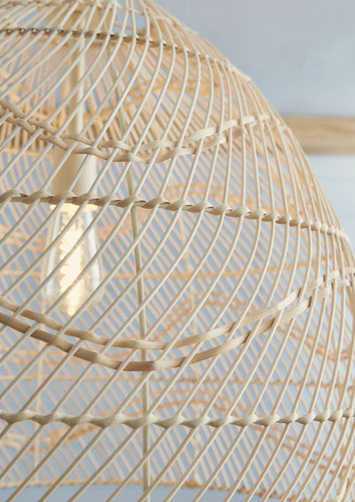 Coenbell - Beige - Rattan Pendant Light.