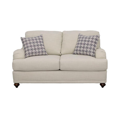 Glenn - Recessed Arms Loveseat - Light Grey.