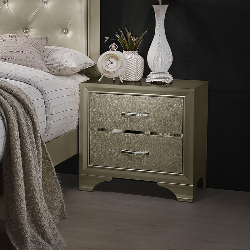 Beaumont - 2-Drawer Rectangular Nightstand - Champagne - Grand Furniture GA