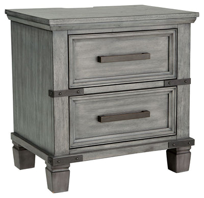 Russelyn - Gray - Two Drawer Night Stand.