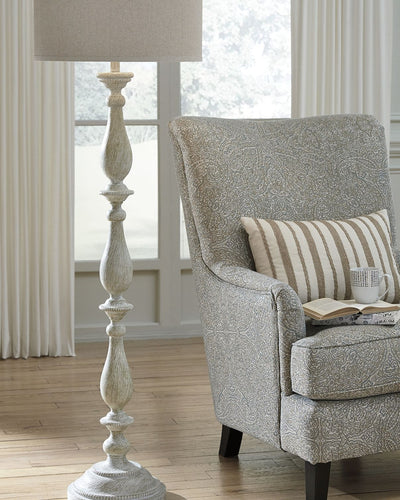 Bernadate - Whitewash - Poly Floor Lamp.