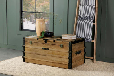 Simmons - Rectangular Storage Trunk - Natural and Black.