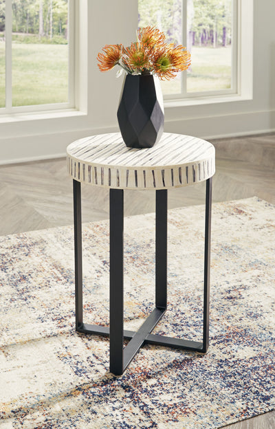 Crewridge - Black / Cream - Accent Table.