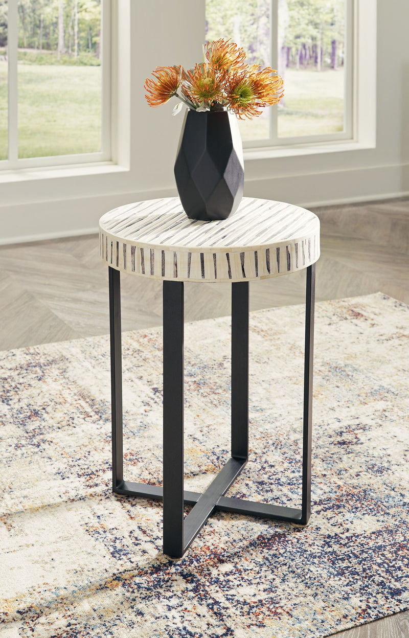 Crewridge - Black / Cream - Accent Table.