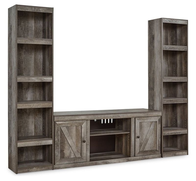 Wynnlow - Gray - 3-Piece Entertainment Center.