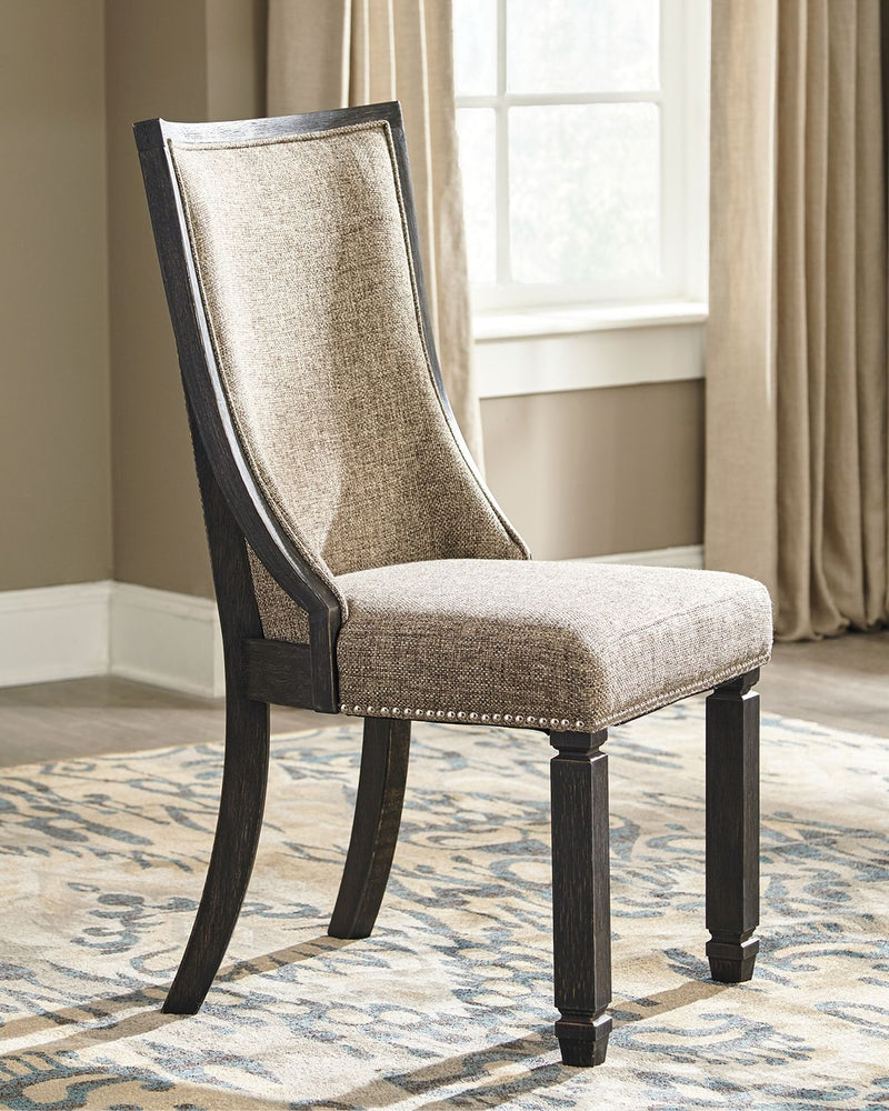 Tyler - Black / Grayish Brown - Dining Uph Side Chair (Set of 2) - Framed Back.
