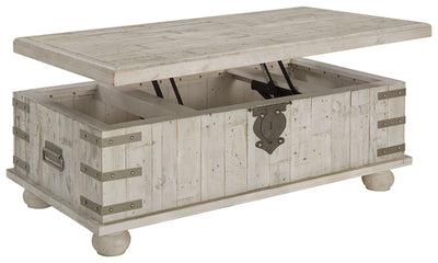 Carynhurst - White Wash Gray - Lift Top Cocktail Table.