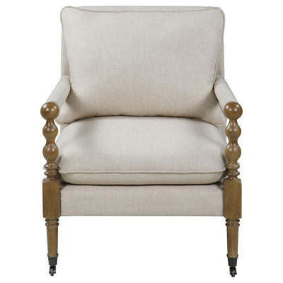 Blanchett - Upholstered Accent Chair With Casters - Beige.