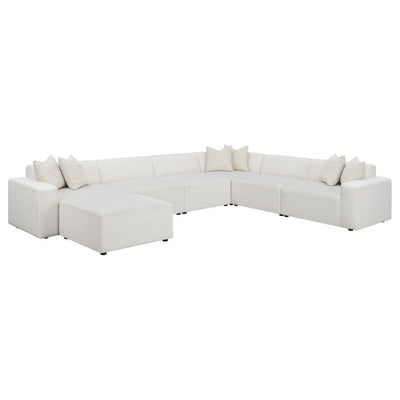 Freddie - Upholstered Square Ottoman - Pearl.