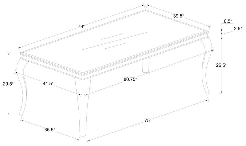 Carone - Rectangular Glass Top Dining Table - Dining Tables - Grand Furniture GA