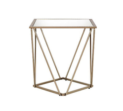 Fogya - End Table - Mirrored & Champagne Gold Finish - Grand Furniture GA