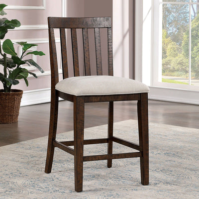 Fredonia - Counter Height Chair (Set of 2) - Rustic Oak / Beige - Grand Furniture GA