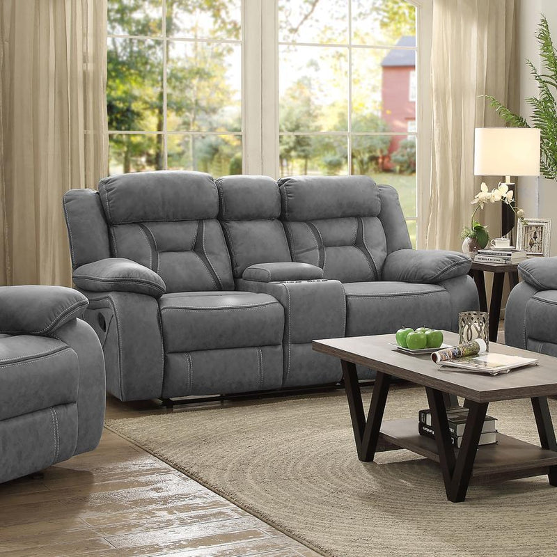 Higgins - Pillow Top Arm Motion Loveseat with Console - Grand Furniture GA