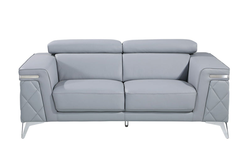 1140 - Top Grain Italian Leather Loveseat.