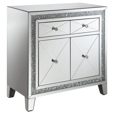 Arwen - 2-Drawer Accent Cabinet - Clear Mirror With Led Lighting.