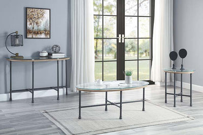 Brantley - End Table - Clear Glass & Sandy Gray Finish - Grand Furniture GA