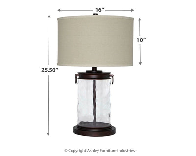 Tailynn - Clear / Bronze Finish - Glass Table Lamp.