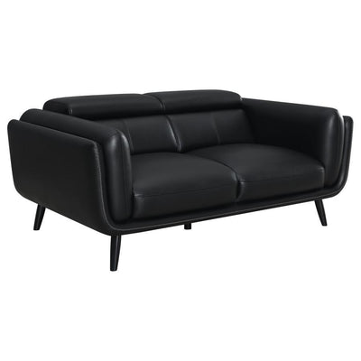 Shania - Track Arms Loveseat With Tapered Legs - Black.