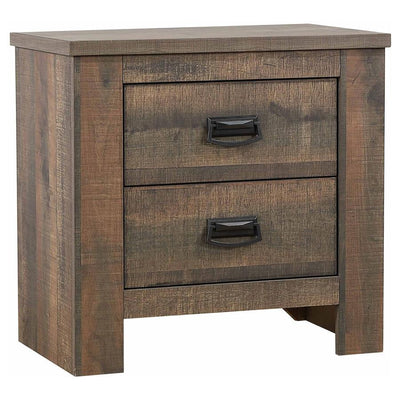 Frederick - 2-Drawer Nightstand - Weathered Oak.