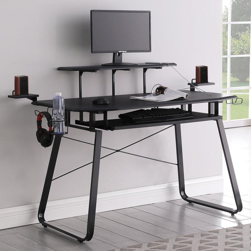 Alfie - Gaming Desk With USB Ports - Gunmetal - Grand Furniture GA