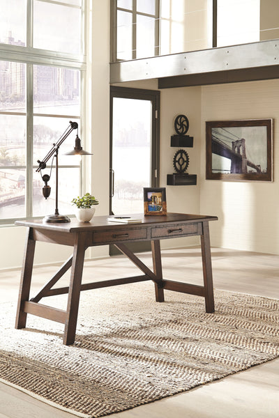 Baldridge - Rustic Brown - Home Office Large Leg Desk.