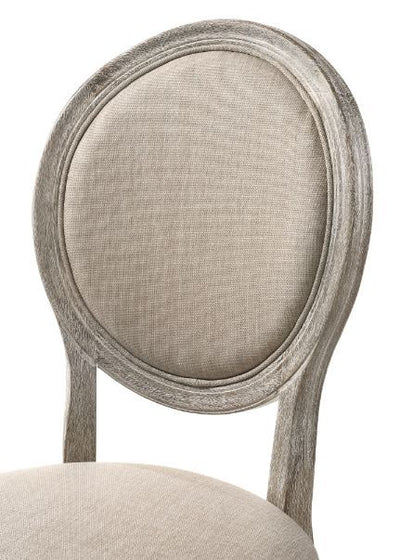 Faustine - Side Chair (Set of 2) - Tan Fabric & Salvaged Light Oak Finish - Grand Furniture GA