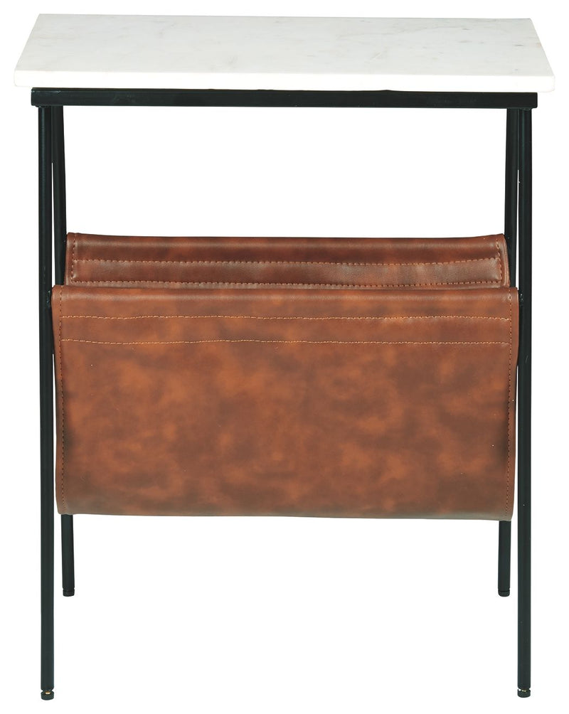Etanbury - Brown / Black/white - Accent Table.