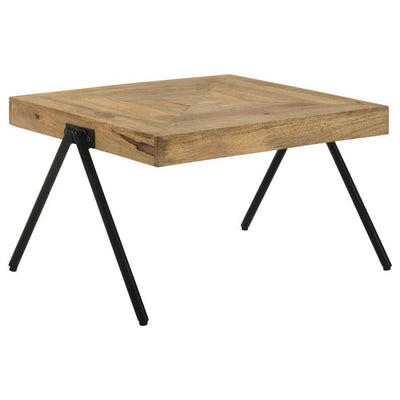 Avery - Rectangular Coffee Table With Metal Legs - Natural and Black.