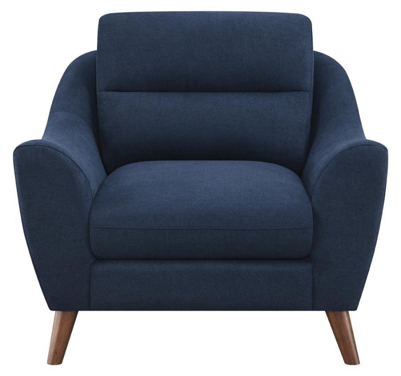 Gano - Sloped Arm Upholstered Chair - Navy Blue.