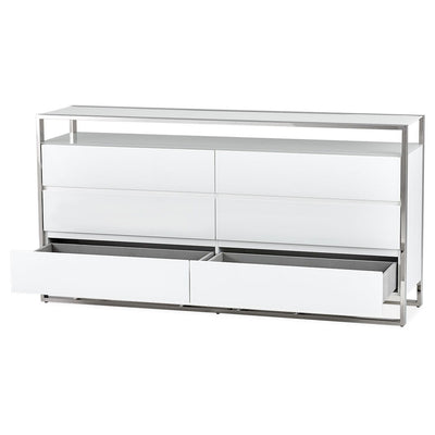 State St. - Metal Dresser - Glossy White.