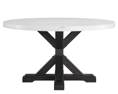 Vance - Faux Marble Dining Table - White & Charcoal