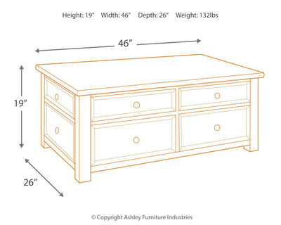 Tyler - Grayish Brown / Black - Lift Top Cocktail Table.