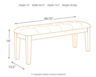 Ralene - Medium Brown - Large Uph Dining Room Bench.