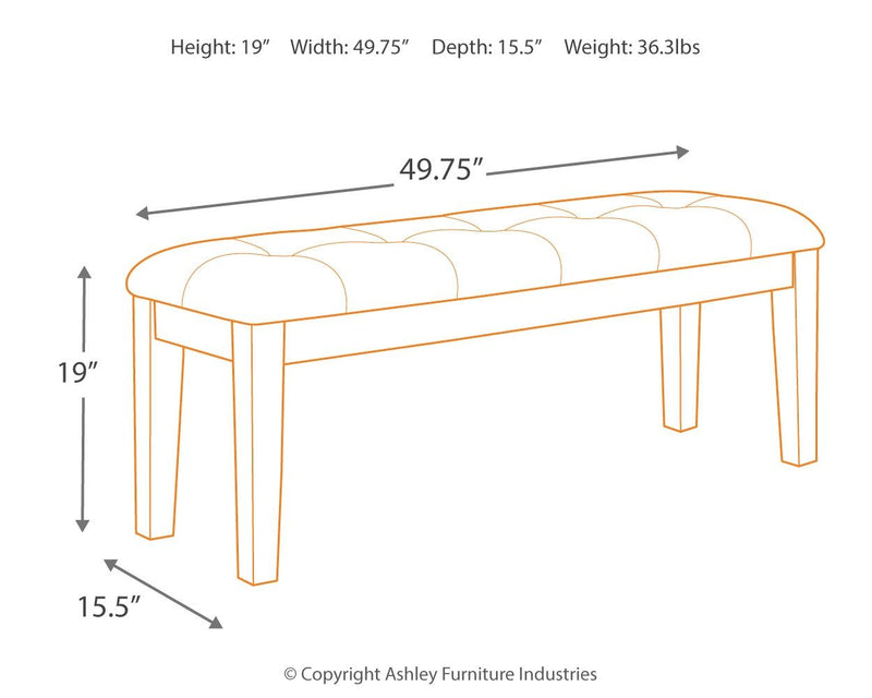 Ralene - Medium Brown - Large Uph Dining Room Bench.