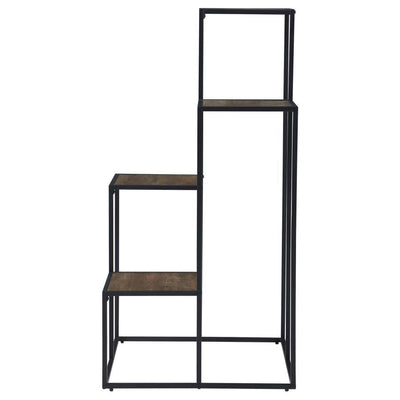 Rito - 4-Tier Display Shelf - Rustic Brown and Black.