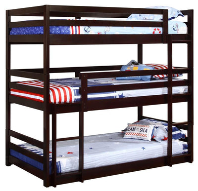 Sandler - Twin Triple Bunk Bed - Cappuccino.